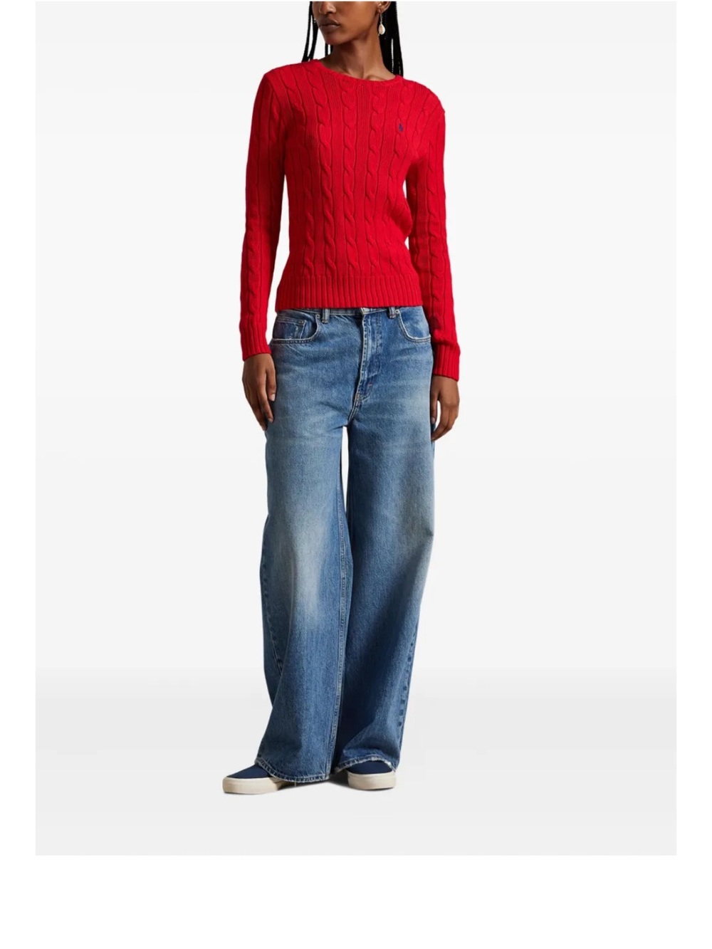 NWT Polo Ralph Lauren Cable Knit Pima Cotton Crewneck Sweater Large HOT DEAL🔥 - Picture 3 of 15